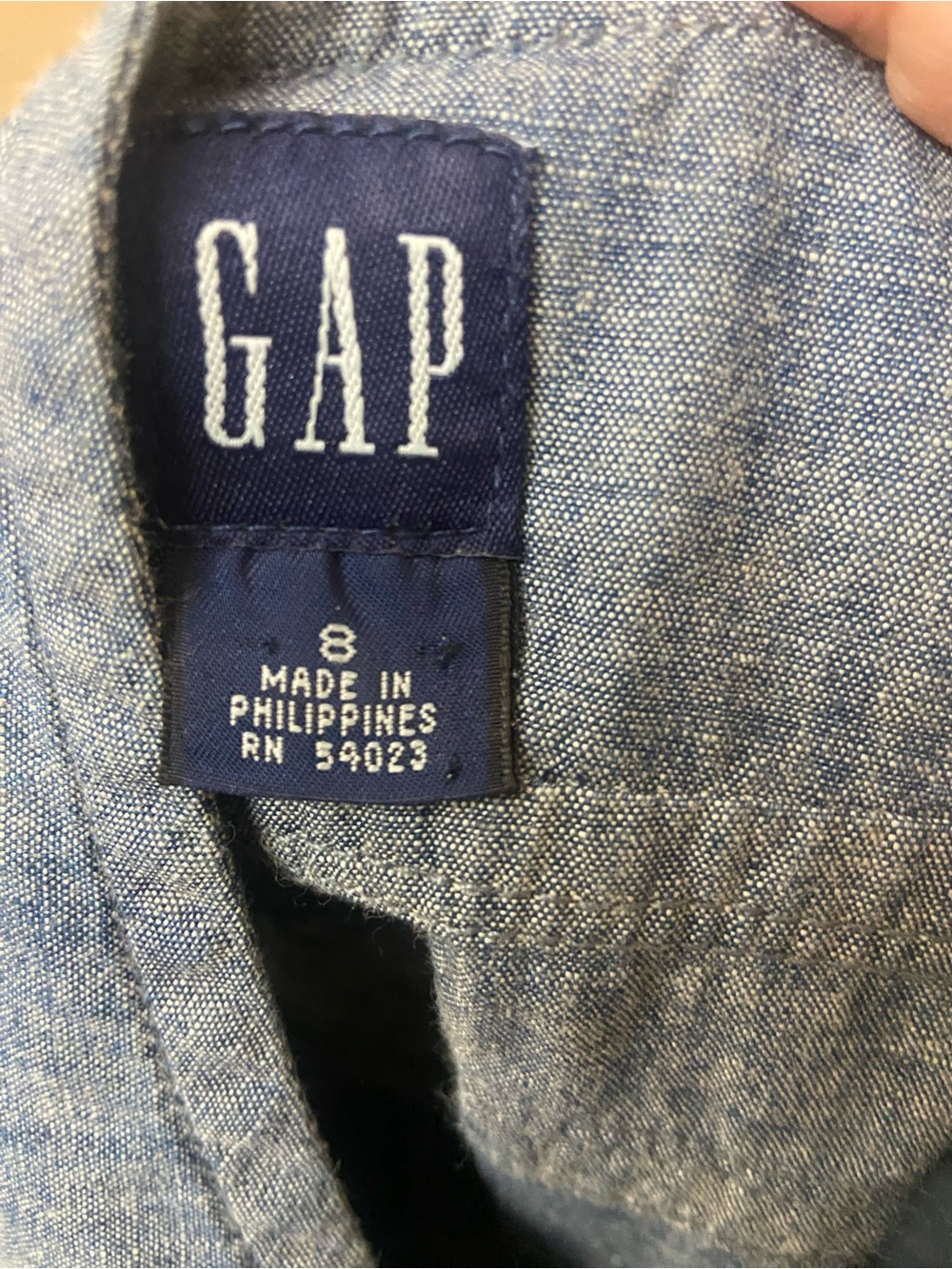GAP Blue Chambray Spaghetti-Strap Mini Dress - Picture 3 of 5
